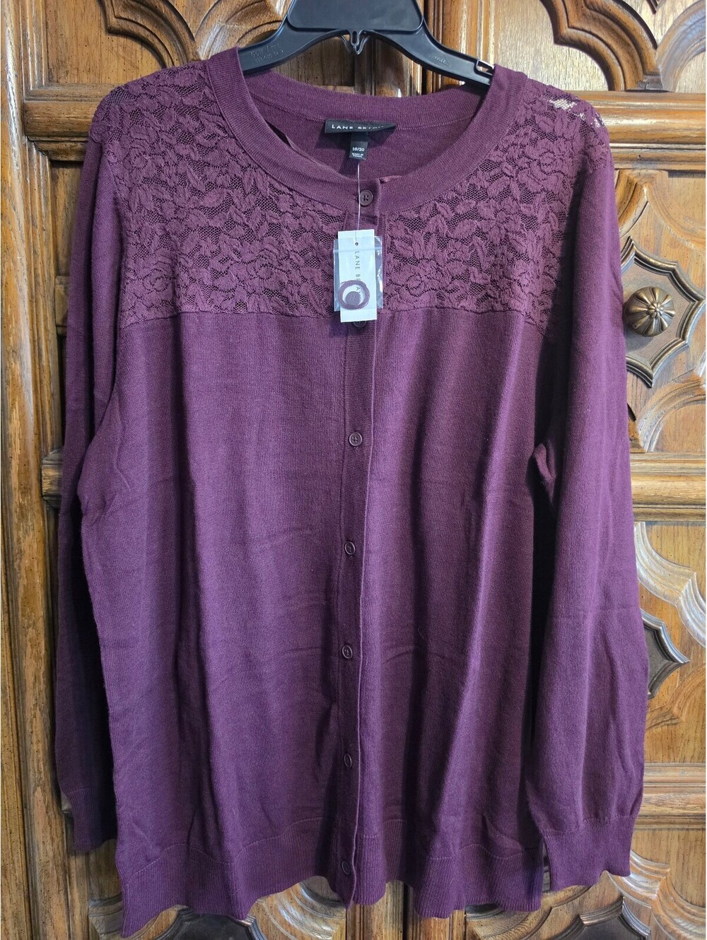 Lane Bryant Plum Lace Yoke Cardigan, Women's 18/20, NWT - Picture 2 of 5